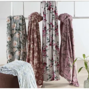 Cobertor Manta Canelado Soft Antialérgico 2,00mx1,80m Floral Cor Flor Marrom