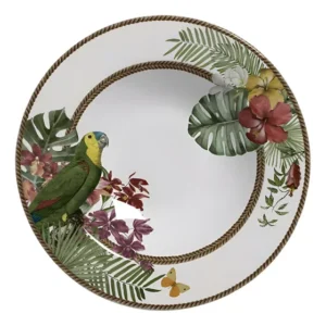 Conjunto Pratos Tropicos Fundos Kit 6 Unidades Branco Alleanza 25 cm