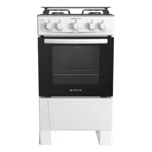 Fogão 4 Bocas Atlas Mônaco Plus Branco com Mesa Inox e Acendimento automático Bivolt