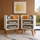 Kit 2 Mesas De Cabeceira Decore Retrô - Duas Cores Branco - Imagem 6