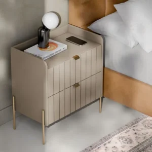 Criado Mudos Moderno Alto Padrão Reforçado 60cm 2 Gavetas