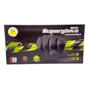 Luva Nitrílica Preta Glove Black Mechanics Caixa C/ 50 Un