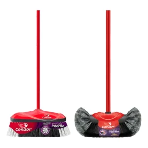 Kit Limpeza 1 Vassoura Reta 1 Pelo Natural C/ Cabo Condor