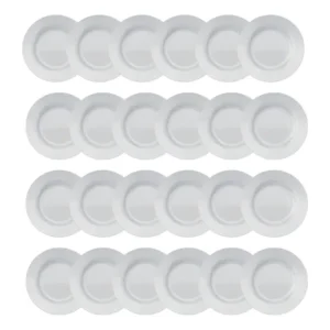 Jogo 24 Pratos Sobremesa Menu Branco Opaline Nadir 19cm