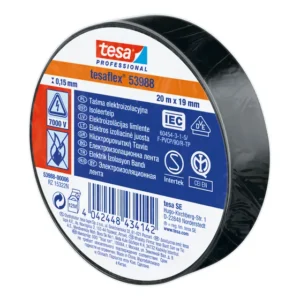 Fita Isolante Profissional 19mmx20m Preta Tesa