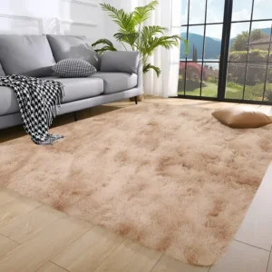 Tapete Sala Quarto 2,00x1,50 Shaggy Luxuoso Peludo Fofinho Bege Mesclado Casa Laura Enxovais
