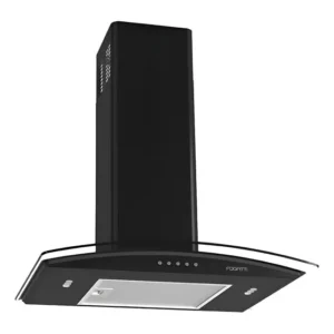 Coifa De Parede 60cm Vidro Curvo Duto Slim Fogatti Black Cor Preto 127v