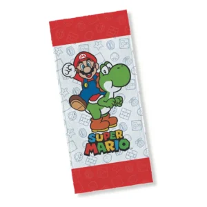 Toalha Infantil Lepper Praia 60x120cm Estampada Super Mario Bros Algodão