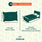 Jogo De Lençol Cama Solteiro Size 2 Peças Box Estampado Com Elástico Malha 100% Algodão Cozzilar Toque Macio Hotel Pousada Modelo 9 - Imagem 3