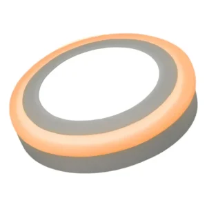 Plafon De Led Duas Cores Sobrepor Redondo 18w + 6w Taschibra Estrutura Branco