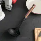 Kit 4 Utensílios Concha Espátula E Pegador Cozinha Silicone Preto - Imagem 2
