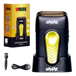 Barbeador Wmark NG938 Preto Sem Fio 2 Cabeças Inox Recarregável
