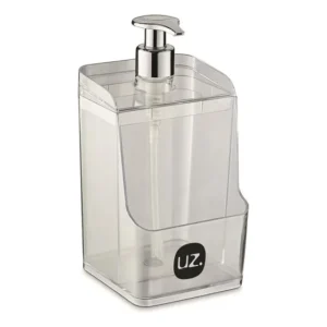 Dispenser Porta Detergente UZ Transparente com Suporte para Esponja 500ml