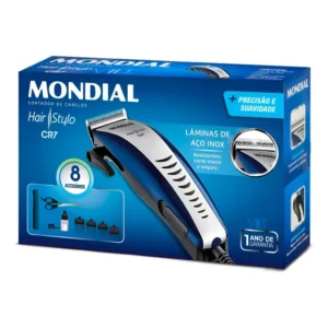Máquina De Cortar Cabelos Hair Stylo Cr-07 Mondial 110v Azul/prata 110v