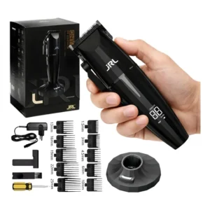 Máquina de Cortar Cabelo JRL Onyx Profissional Barbeiro Sem Fio Preto Recarregável