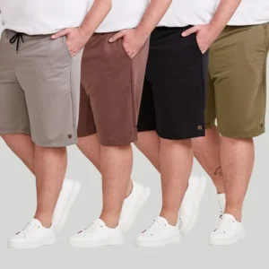 Kit 4 Bermuda Shorts Moletom Extra Grande