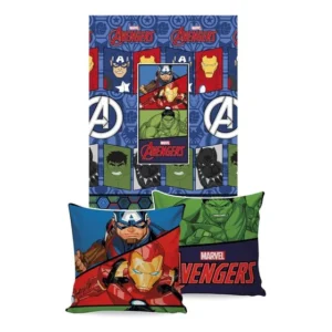 Manta Solteiro Que Vira Almofada Os Vingadores Avengers Flannel Toque Macio Jolitex
