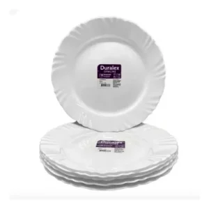 Kit 6 Prato Raso Opaline Pétala 25,5cm Redondo Duralex Vidro