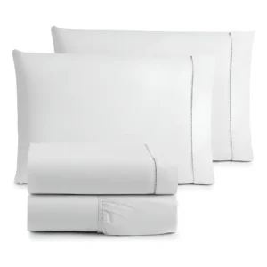 Jogo de Cama Queen 4 Peças 400 Fios Algodão Branco Vilma Enxovais