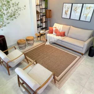Tapete Sisal Grande Versátil 3,00x2,00m Artesanal Moldura
