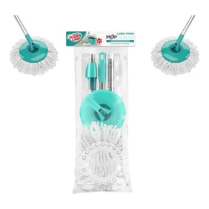 Cabo Suporte Mop Giratório Com Refil Flash Limp Verde-claro