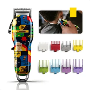 Máquina Cortar Cabelo Kemei Max-2092 Profissional Colorida Colorido 127/220v