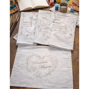Kit 12 Panos De Prato Para Pintura Artesanal Dia Das Mães Branco Dia Das Mães