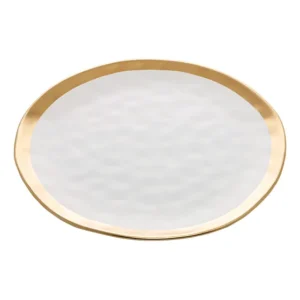 Prato Para Sobremesa Wolff Dubai De Porcelana Branco 21cm