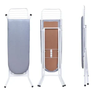 Tabua De Passar Roupas Com Porta Ferro Grande Reforçada Aço Cor Branco Lisa