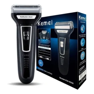 Barbeador Aparador 3 em 1 Kemei KM-6558 Nariz Barba Cabelo Recarregável