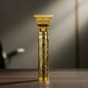 Barbeador Elétrico Retro Corta Alinha Cabelo Barba Presente Dourado