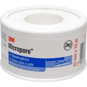 Fita Micropore 25mm X 10m Hipoalergênica Branca 3m