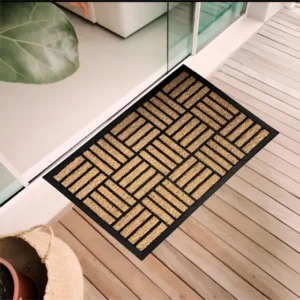 Capacho Antiderrapante Fibra De Coco Horizontal 75cm X 45cm Comprimento 75 Cm Desenho Do Tecido Quadrado Largura 45 Cm