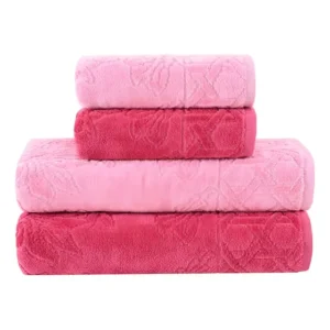 Jogo de Toalhas Buddemeyer Village Banho Rosa/Rosa Chic 4 peças