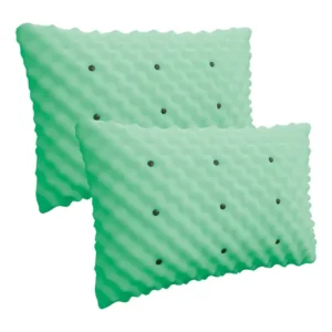 2 Travesseiro Japones Magnetico Massageador Alto Firme Top Cor Verde
