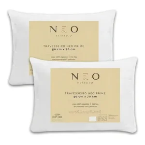 Kit 2 Travesseiro Neo Prime Ecopluma Percal Algodão 233 Fios