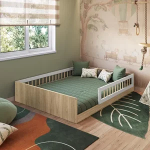 Cama Casal Infantil De Chão Montessoriana Para Menino Menina