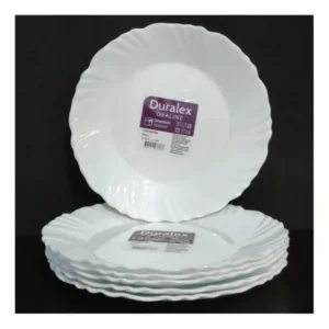 Prato Fundo Vidro Temperado Branco Nadir Pétala 23cm Kit 6