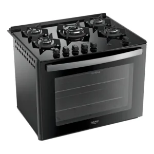 Fogão 5 Bocas de Embutir Dako Supreme com Mesa de Vidro e Tripla Chama Preto Bivolt