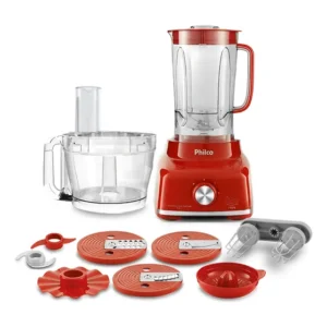 Multiprocessador Philco 1700w 9 Em 1 Com Batedeira Vermelho 110v