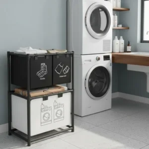Cesto De Roupa Suja Organizador Lavanderia 3 Divisórias Full