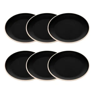 6 Unidades Prato Raso Tipo Melamina Resistente 27cm Comida
