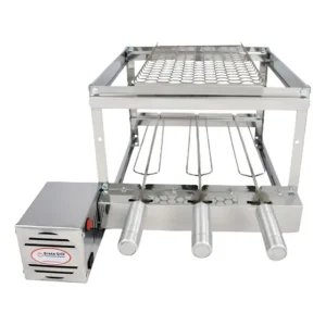 Brasa Grill Gira 3 Espetos + Grelha Aux Moeda 18x45 Esquerdo 127 220v Bi Volts