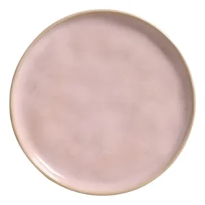 Conjunto 6 Pratos Sobremesa Litchi Porto Brasil Cerâmica Rosa Grés 21.5cm