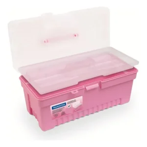 Caixa Para Ferramentas 13" Com Bandeja Removível Rosa Tramontina