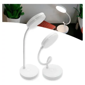 Kit 2 Luminária Mesa Touch Compacta Leitura Estudo Lm1101 Branco 127/220v