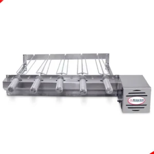 Kit Grill Giratório Inox 5 Espetos Único Andar Cor Direito