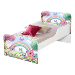 Mini Cama Infantil Meninas 100% Mdf + Colchão Ortobom Branco Jardim Encantado