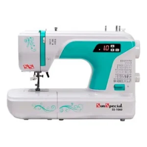 Máquina de costura doméstica Sun Special Ss-1060 eletrônica 50 pontos costura 10 camadas jeans completa verde