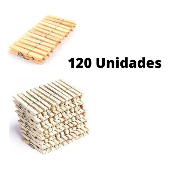 Kit 120 Pregadores De Madeira Grande Gigante Prendedor Roupa